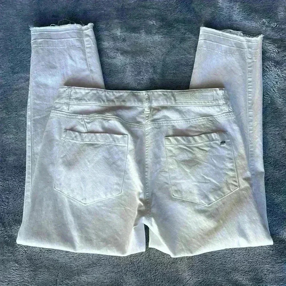 Luisa Cerano Soft Raw Hem Skinny Jeans White Size 8 - Picture 8 of 13